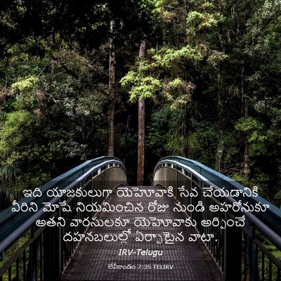Picture 03 - లేవీకాండం 7:35 TELIRV - ఇది యాజకులుగా - Bible Verse Picture