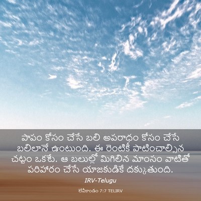 Picture 03 - లేవీకాండం 7:7 TELIRV - పాపం కోసం చేసే బలి - Bible Verse Picture