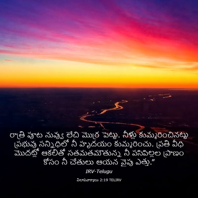 Picture 03 - విలాపవాక్యాలు 2:19 TELIRV - రాత్రి పూట నువ్వు - Bible Verse Picture