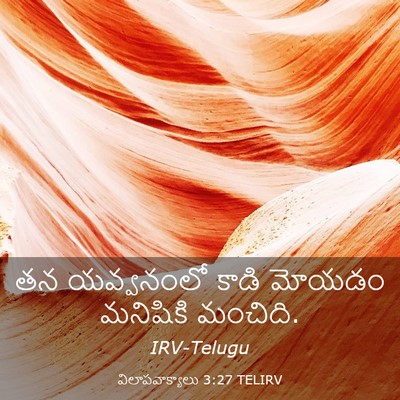 Picture 03 - విలాపవాక్యాలు 3:27 TELIRV - తన యవ్వనంలో కాడి - Bible Verse Picture