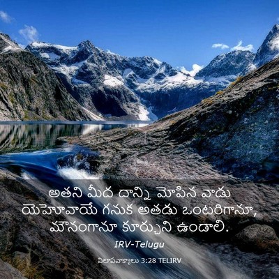 Picture 03 - విలాపవాక్యాలు 3:28 TELIRV - అతని మీద దాన్ని - Bible Verse Picture