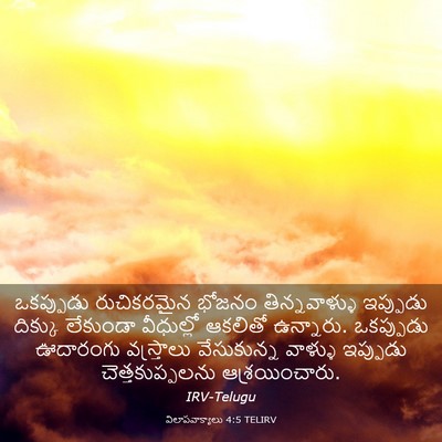 Picture 03 - విలాపవాక్యాలు 4:5 TELIRV - ఒకప్పుడు - Bible Verse Picture