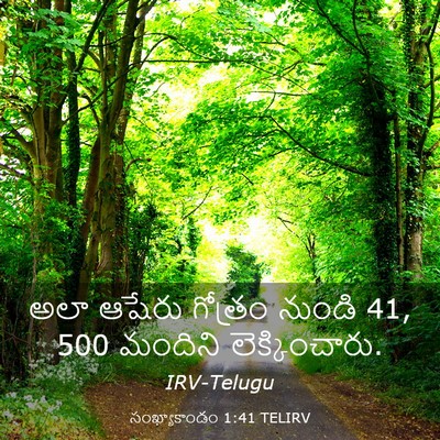 Picture 03 - సంఖ్యాకాండం 1:41 TELIRV - అలా ఆషేరు గోత్రం - Bible Verse Picture