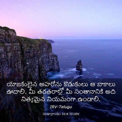 Picture 03 - సంఖ్యాకాండం 10:8 TELIRV - యాజకులైన అహరోను - Bible Verse Picture