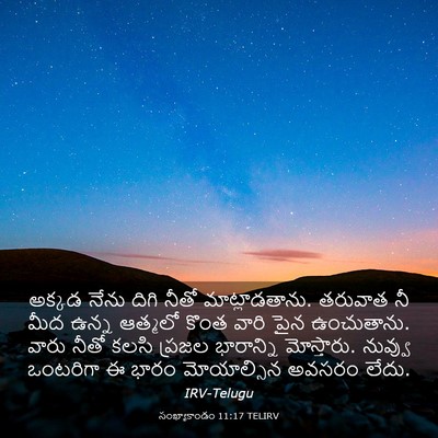 Picture 03 - సంఖ్యాకాండం 11:17 TELIRV - అక్కడ నేను దిగి - Bible Verse Picture