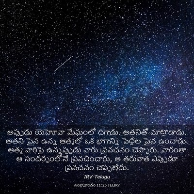 Picture 03 - సంఖ్యాకాండం 11:25 TELIRV - అప్పుడు యెహోవా - Bible Verse Picture