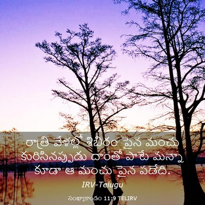Picture 03 - సంఖ్యాకాండం 11:9 TELIRV - రాత్రి వేళల్లో - Bible Verse Picture