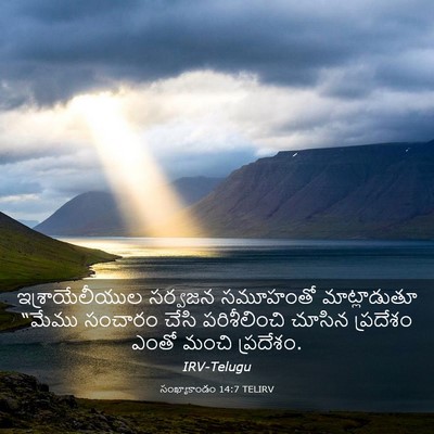 Picture 03 - సంఖ్యాకాండం 14:7 TELIRV - ఇశ్రాయేలీయుల - Bible Verse Picture