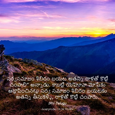 Picture 03 - సంఖ్యాకాండం 15:36 TELIRV - సర్వసమాజం శిబిరం - Bible Verse Picture