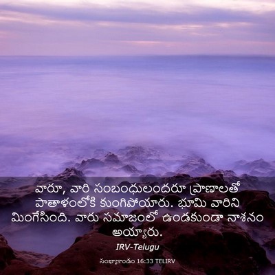 Picture 03 - సంఖ్యాకాండం 16:33 TELIRV - వారూ, వారి - Bible Verse Picture