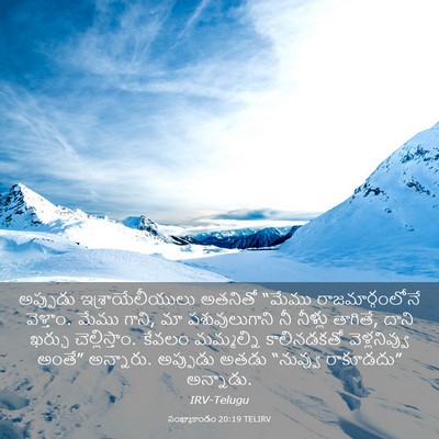 Picture 03 - సంఖ్యాకాండం 20:19 TELIRV - అప్పుడు - Bible Verse Picture