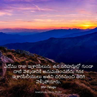 Picture 03 - సంఖ్యాకాండం 20:21 TELIRV - ఎదోము రాజు - Bible Verse Picture