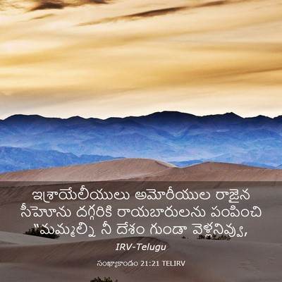 Picture 03 - సంఖ్యాకాండం 21:21 TELIRV - ఇశ్రాయేలీయులు - Bible Verse Picture