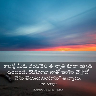 Picture 03 - సంఖ్యాకాండం 22:19 TELIRV - కాబట్టి మీరు - Bible Verse Picture