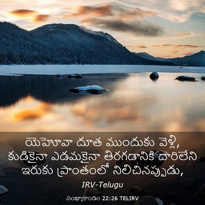 Picture 03 - సంఖ్యాకాండం 22:26 TELIRV - యెహోవా దూత - Bible Verse Picture