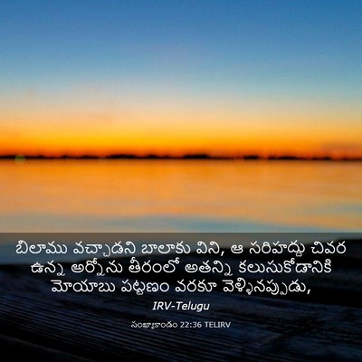 Picture 03 - సంఖ్యాకాండం 22:36 TELIRV - బిలాము వచ్చాడని - Bible Verse Picture