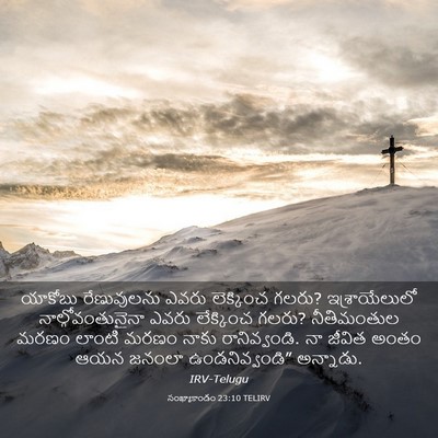 Picture 03 - సంఖ్యాకాండం 23:10 TELIRV - యాకోబు రేణువులను - Bible Verse Picture