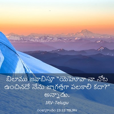 Picture 03 - సంఖ్యాకాండం 23:12 TELIRV - బిలాము జవాబిస్తూ - Bible Verse Picture