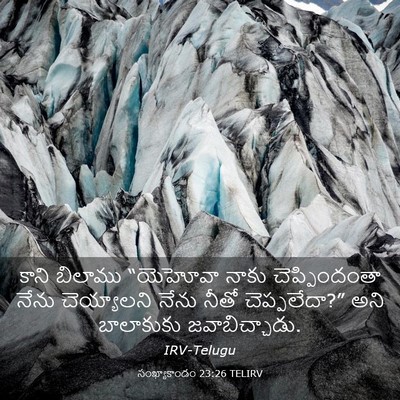 Picture 03 - సంఖ్యాకాండం 23:26 TELIRV - కాని బిలాము - Bible Verse Picture