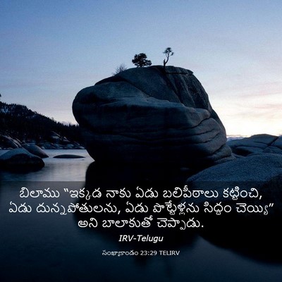 Picture 03 - సంఖ్యాకాండం 23:29 TELIRV - బిలాము “ఇక్కడ - Bible Verse Picture