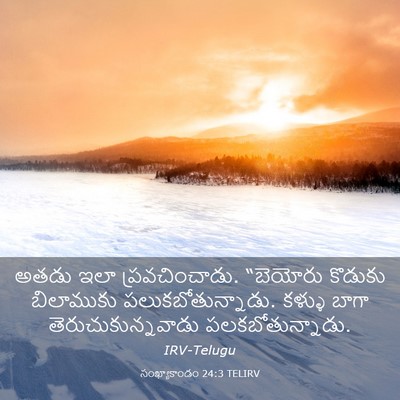 Picture 03 - సంఖ్యాకాండం 24:3 TELIRV - అతడు ఇలా - Bible Verse Picture