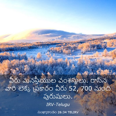 Picture 03 - సంఖ్యాకాండం 26:34 TELIRV - వీరు మనష్షీయుల - Bible Verse Picture