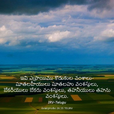 Picture 03 - సంఖ్యాకాండం 26:35 TELIRV - ఇవి ఎఫ్రాయిము - Bible Verse Picture