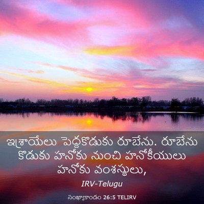 Picture 03 - సంఖ్యాకాండం 26:5 TELIRV - ఇశ్రాయేలు - Bible Verse Picture