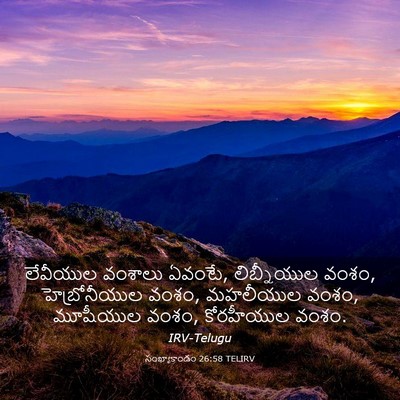 Picture 03 - సంఖ్యాకాండం 26:58 TELIRV - లేవీయుల వంశాలు - Bible Verse Picture