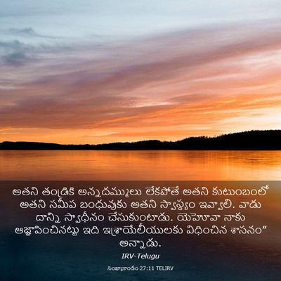 Picture 03 - సంఖ్యాకాండం 27:11 TELIRV - అతని తండ్రికి - Bible Verse Picture