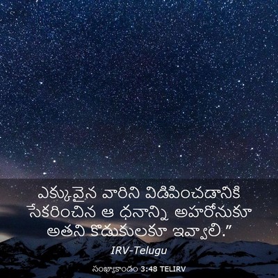 Picture 03 - సంఖ్యాకాండం 3:48 TELIRV - ఎక్కువైన వారిని - Bible Verse Picture