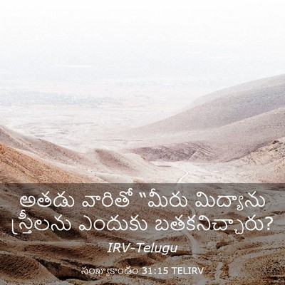 Picture 03 - సంఖ్యాకాండం 31:15 TELIRV - అతడు వారితో “మీరు - Bible Verse Picture