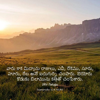 Picture 03 - సంఖ్యాకాండం 31:8 TELIRV - వారు కాక మిద్యాను - Bible Verse Picture
