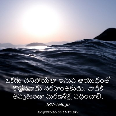 Picture 03 - సంఖ్యాకాండం 35:16 TELIRV - ఒకడు చనిపోయేలా - Bible Verse Picture