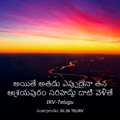 Picture 03 - సంఖ్యాకాండం 35:26 TELIRV - అయితే అతడు - Bible Verse Picture
