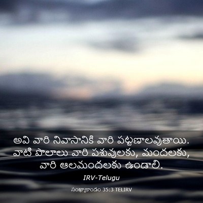 Picture 03 - సంఖ్యాకాండం 35:3 TELIRV - అవి వారి - Bible Verse Picture