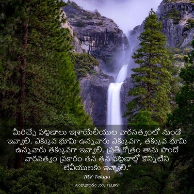 Picture 03 - సంఖ్యాకాండం 35:8 TELIRV - మీరిచ్చే పట్టణాలు - Bible Verse Picture