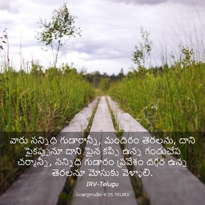 Picture 03 - సంఖ్యాకాండం 4:25 TELIRV - వారు సన్నిధి - Bible Verse Picture