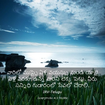Picture 03 - సంఖ్యాకాండం 4:3 TELIRV - వారిలో ముప్ఫై - Bible Verse Picture