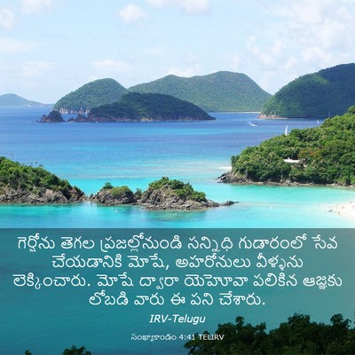 Picture 03 - సంఖ్యాకాండం 4:41 TELIRV - గెర్షోను తెగల - Bible Verse Picture