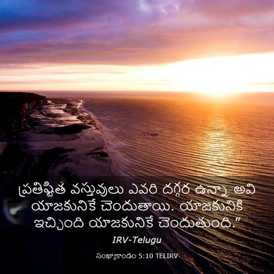 Picture 03 - సంఖ్యాకాండం 5:10 TELIRV - ప్రతిష్టిత - Bible Verse Picture