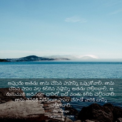 Picture 03 - సంఖ్యాకాండం 5:7 TELIRV - అప్పుడు అతడు తాను - Bible Verse Picture