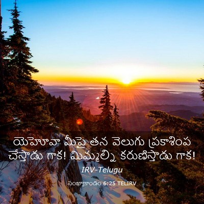 Picture 03 - సంఖ్యాకాండం 6:25 TELIRV - యెహోవా మీపై తన - Bible Verse Picture