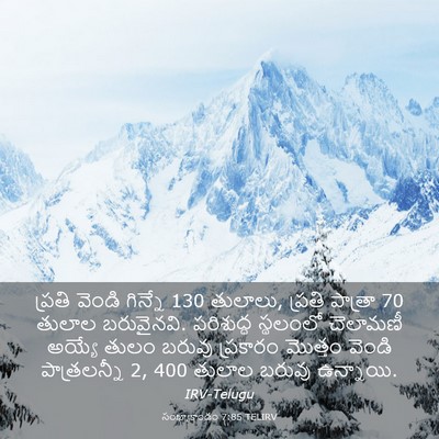 Picture 03 - సంఖ్యాకాండం 7:85 TELIRV - ప్రతి వెండి - Bible Verse Picture