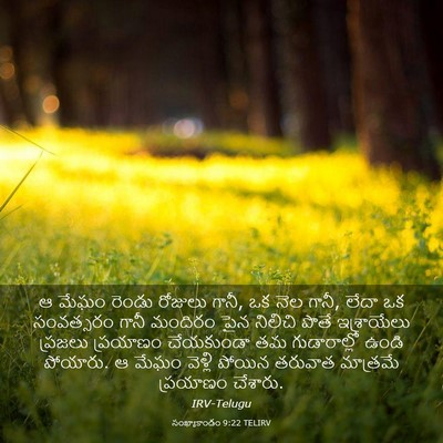 Picture 03 - సంఖ్యాకాండం 9:22 TELIRV - ఆ మేఘం రెండు - Bible Verse Picture