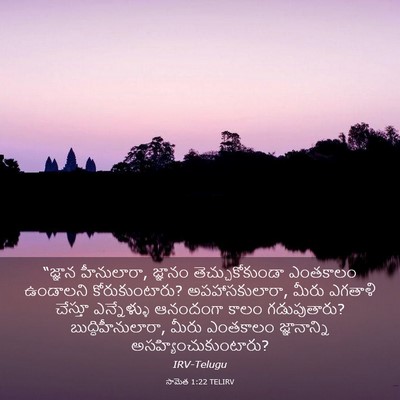 Picture 03 - సామెత 1:22 TELIRV - “జ్ఞాన హీనులారా, - Bible Verse Picture
