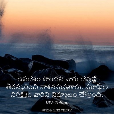 Picture 03 - సామెత 1:32 TELIRV - ఉపదేశం పొందని - Bible Verse Picture