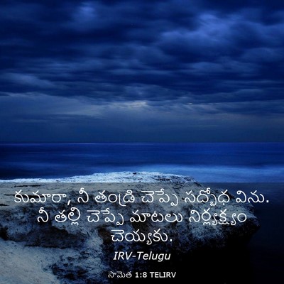 Picture 03 - సామెత 1:8 TELIRV - కుమారా, నీ తండ్రి - Bible Verse Picture