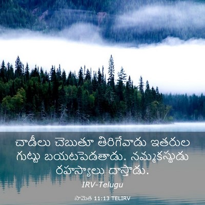 Picture 03 - సామెత 11:13 TELIRV - చాడీలు చెబుతూ - Bible Verse Picture