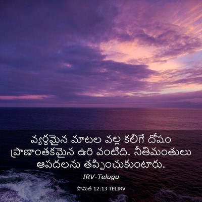 Picture 03 - సామెత 12:13 TELIRV - వ్యర్ధమైన మాటల - Bible Verse Picture
